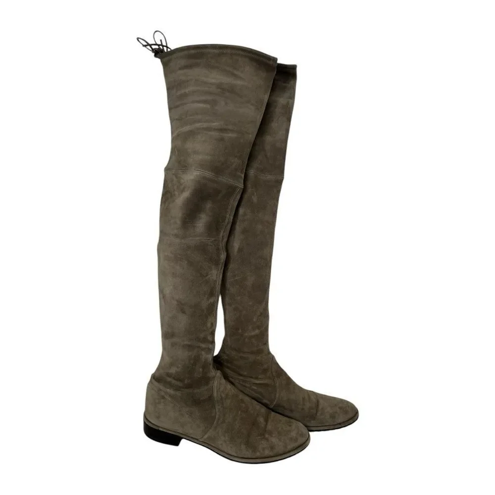 Stuart Weitzman Lowland Light Brown Suede Over the Knee Boots‎ Sz 9.5